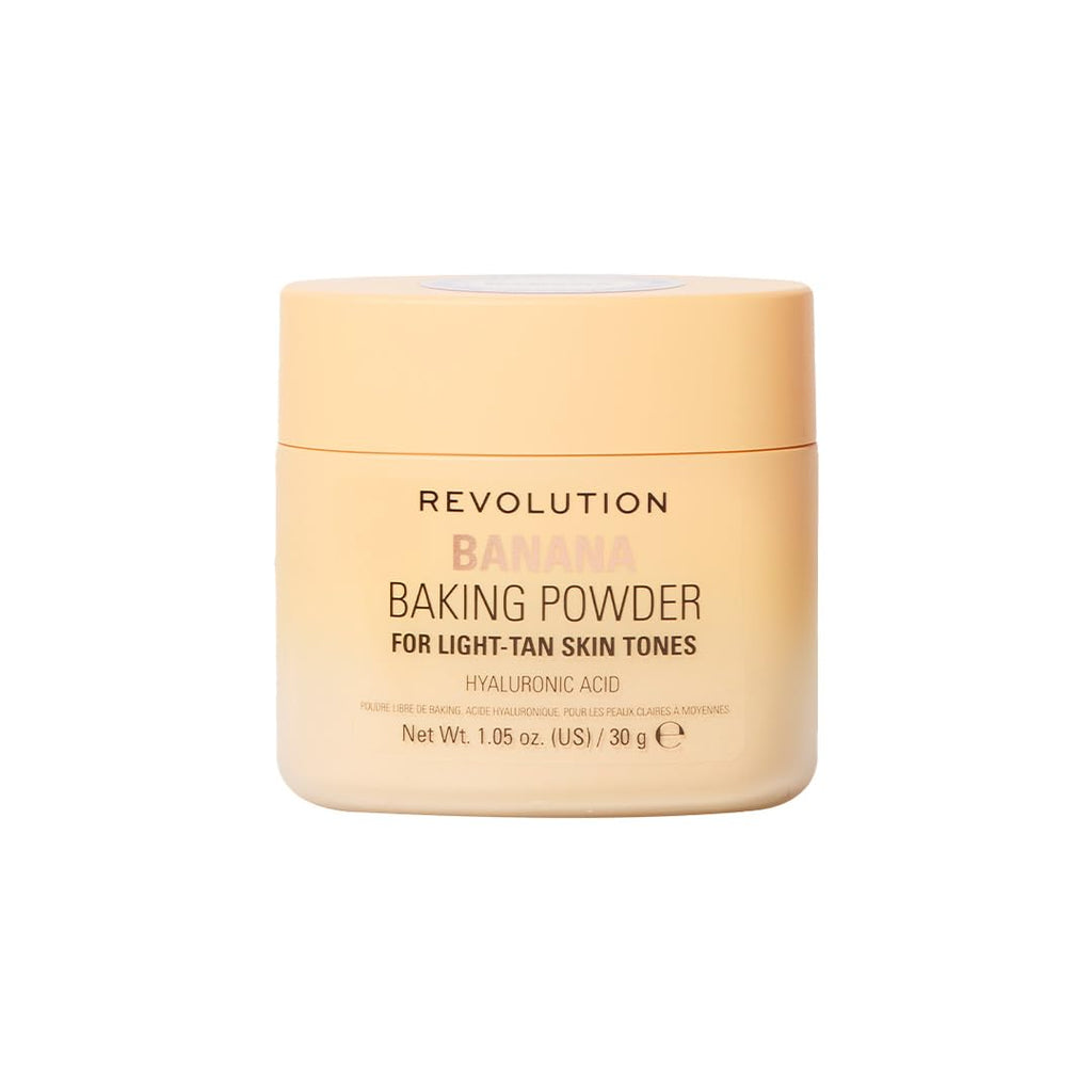 Revolution Beauty, Loose Baking Powder, Makeup Setting Powder, Long Lasting Coverage, Mattifies & Reduces Shine, Banana, 1.12 Oz