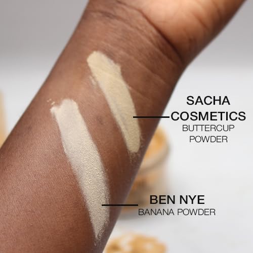 Sacha Buttercup Setting Powder – Medium to Deep Skin Tones Translucent Loose Face Powder, Flashback-Resistant, Oil Control, Long-Wear Matte Finish (1.75 oz)