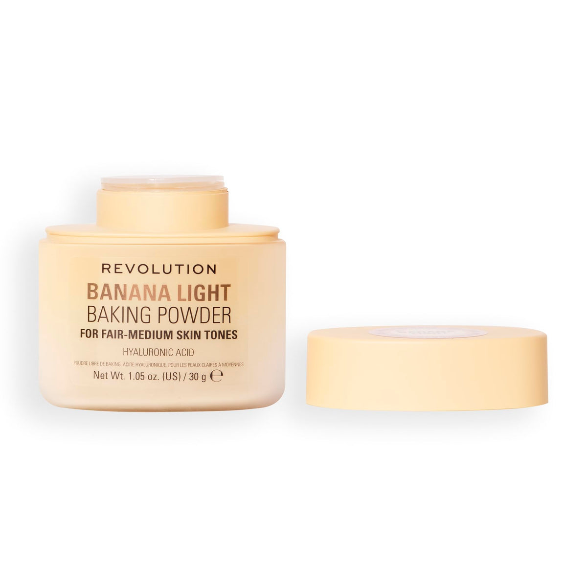 Revolution Beauty, Loose Baking Powder, Makeup Setting Powder, Long Lasting Coverage, Mattifies & Reduces Shine, Banana, 1.12 Oz