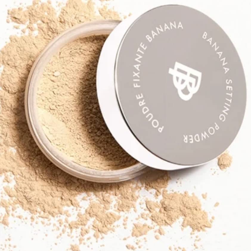Bellapierre Banana Setting Powder – Color-Correcting Brightening Powder, Matte Finishing Tint, Translucent Under-Eye Baking Makeup, Lightweight Talc-Free Formula - Medium - 0.14 Oz