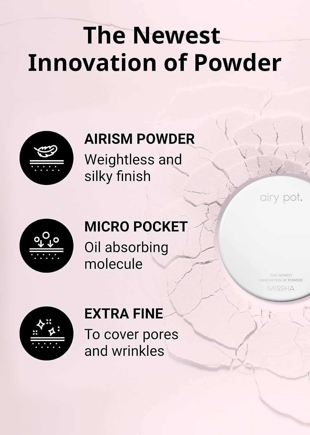 MISSHA Airy Pot Pressed Pink Powder Pact Setting Powder 0.176 oz