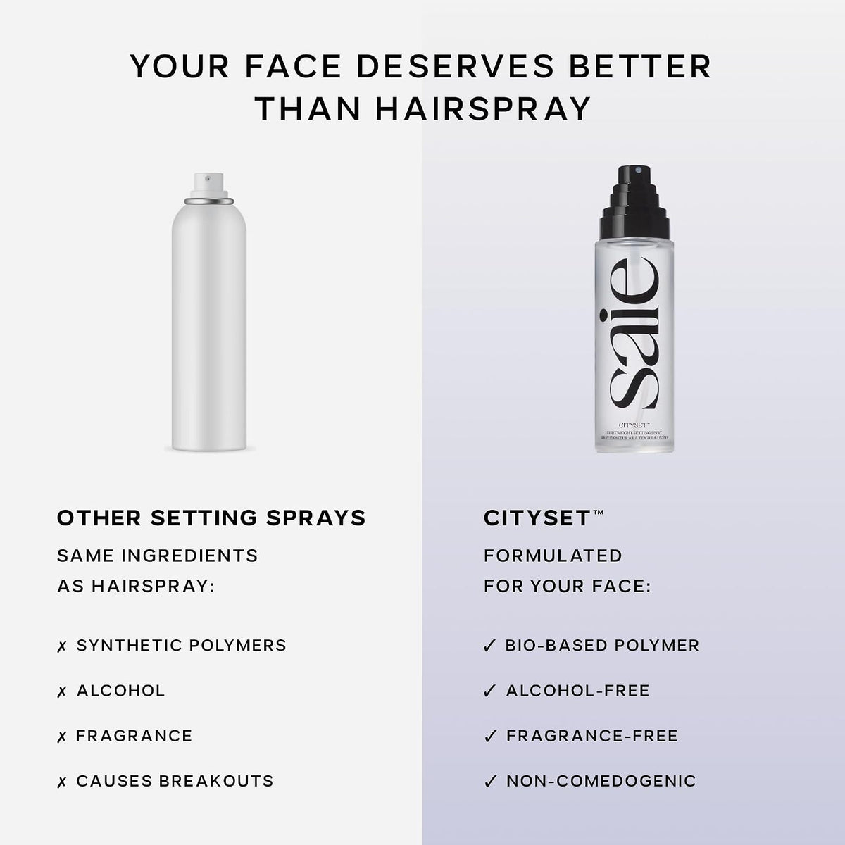 Saie Mini CitySet Lightweight Makeup Setting Spray, Vegan (1.01 oz)