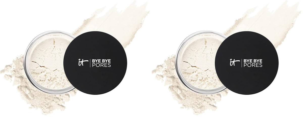 IT Cosmetics Bye Bye Pores – Poreless Finish Loose Setting Powder Makeup – Translucent Blurring Face Powder for All Skin Tones – with Peptides, Silk, Collagen & Antioxidants – 0.23 oz