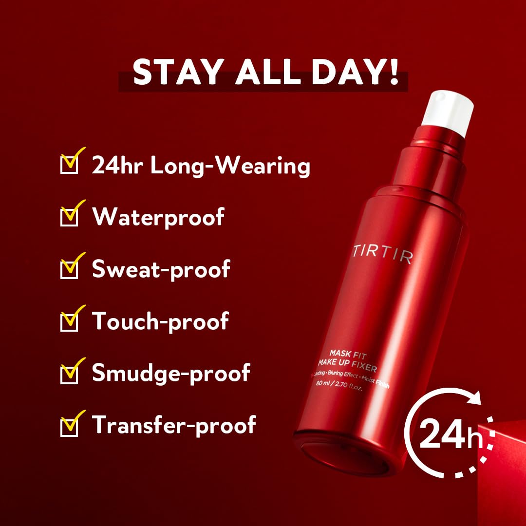 TIRTIR Mask Fit Make-up Fixer | 24H Transfer-Resistant Lightweight Non-Greasy Makeup Setting Spray 2.7 Fl Oz