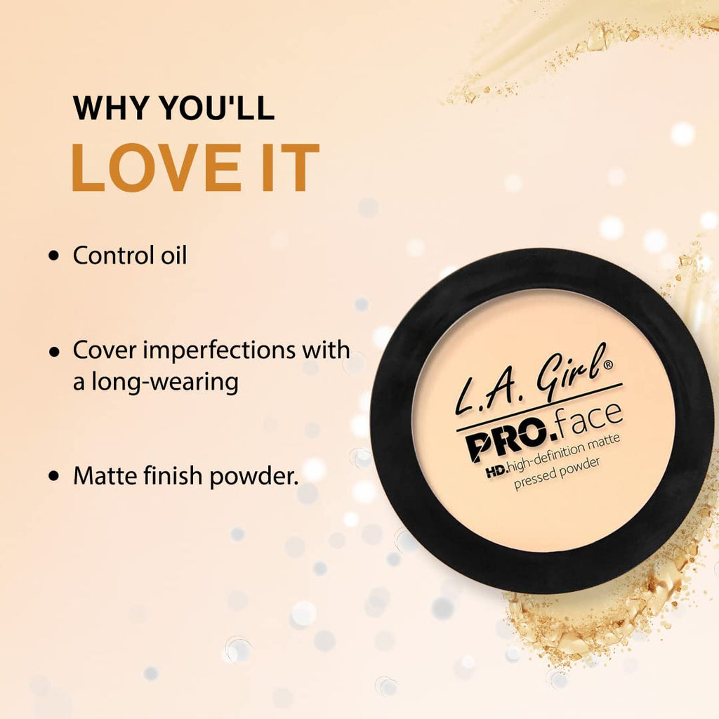 L.A. Girl Pro.Face Matte Pressed Powder, Medium Beige GPP609