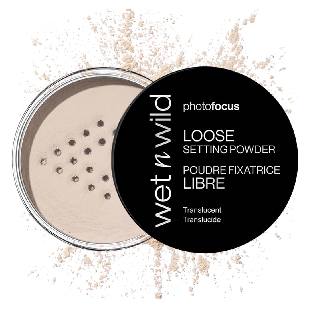 wet n wild Photo Focus Loose Setting Powder, Lightweight Silky Formula, Radiant Tint for a Luminous Glow, Blurring & Oil-Control Finish, Long-Lasting Makeup Setting Powder, Cruelty-Free - Soft Pink