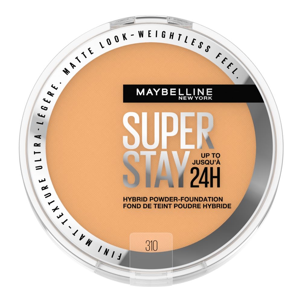 Maybelline Super Stay Up to 24HR Hybrid Powder-Foundation, Medium-to-Full Coverage Makeup, Matte Finish, 220, 1 Count