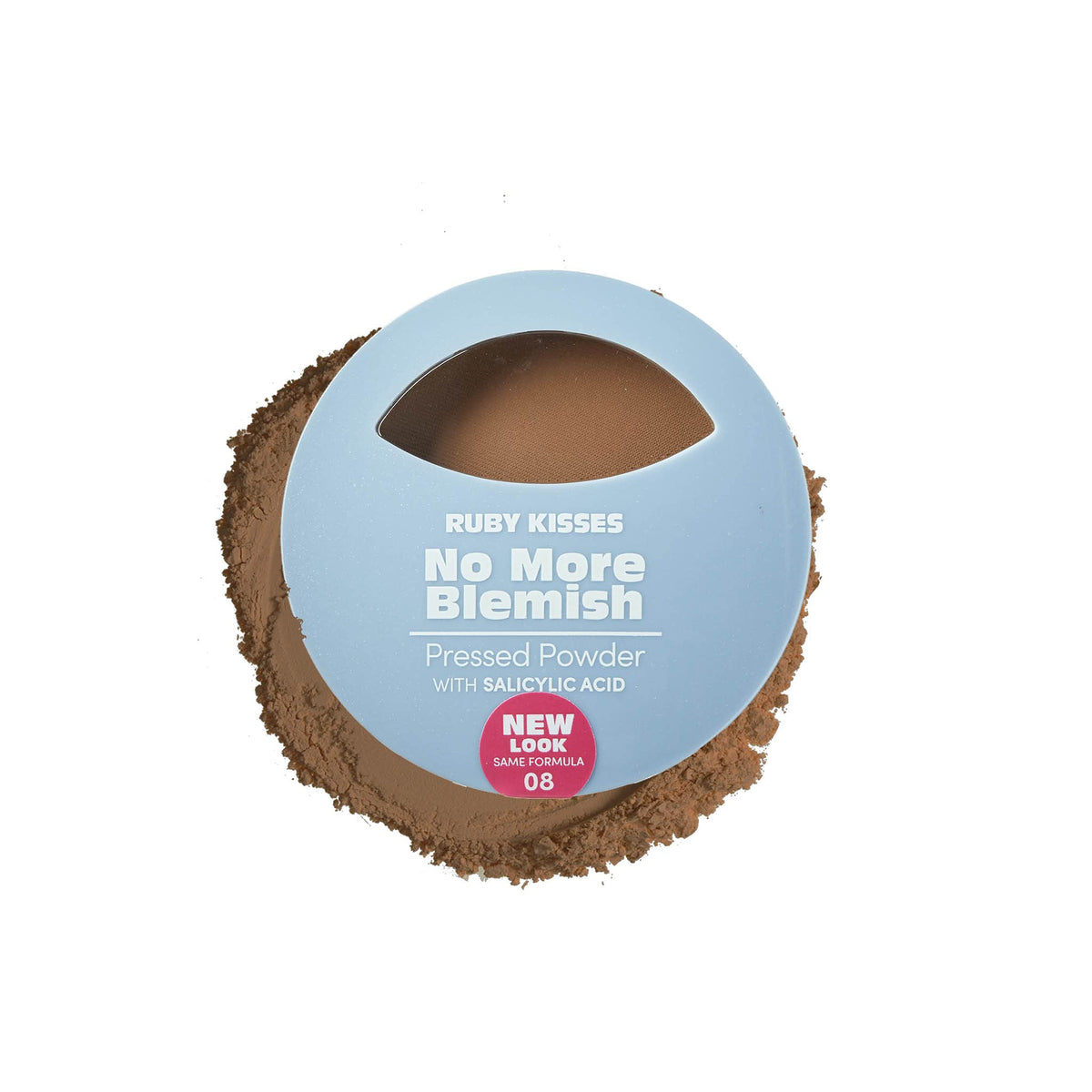 Ruby Kisses No More Blemish Face Powder with Salicylic Acid Korean Makeup Matte Finish Full Coverage Pressed Powder (Toffee)