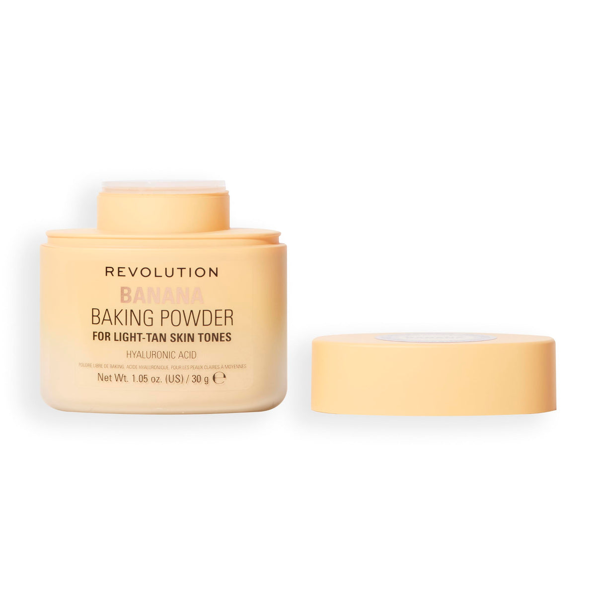 Revolution Beauty, Loose Baking Powder, Makeup Setting Powder, Long Lasting Coverage, Mattifies & Reduces Shine, Banana, 1.12 Oz