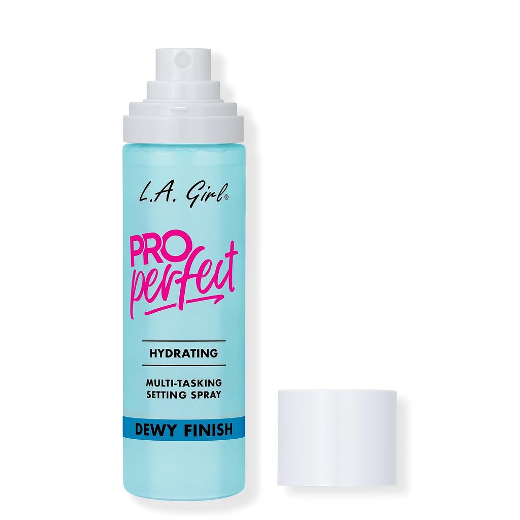 L.A. Girl Cosmetics PRO Perfect Setting Spray, Dewy Finish, Alcohol-Free, Birch Sap + Water Base, Micro Mist Formula, Hydrating, Pore-Blurring, Fragrance-Free GFS300