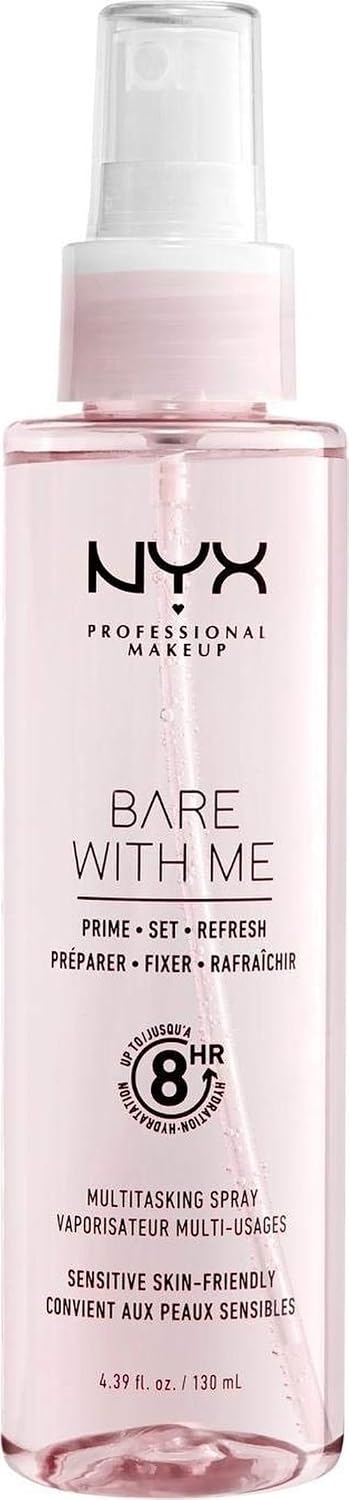 NYX PROFESSIONAL MAKEUP Bare With Me Multitasking Face Primer & Makeup Setting Spray, Hydrating Face Mist for up to 8HR Wear, Long-Lasting, Vegan Formula
