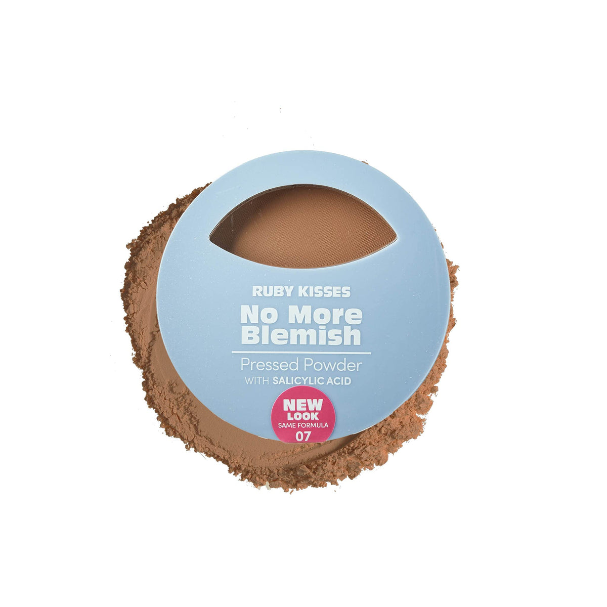 Ruby Kisses No More Blemish Face Powder with Salicylic Acid Korean Makeup Matte Finish Full Coverage Pressed Powder (Toffee)