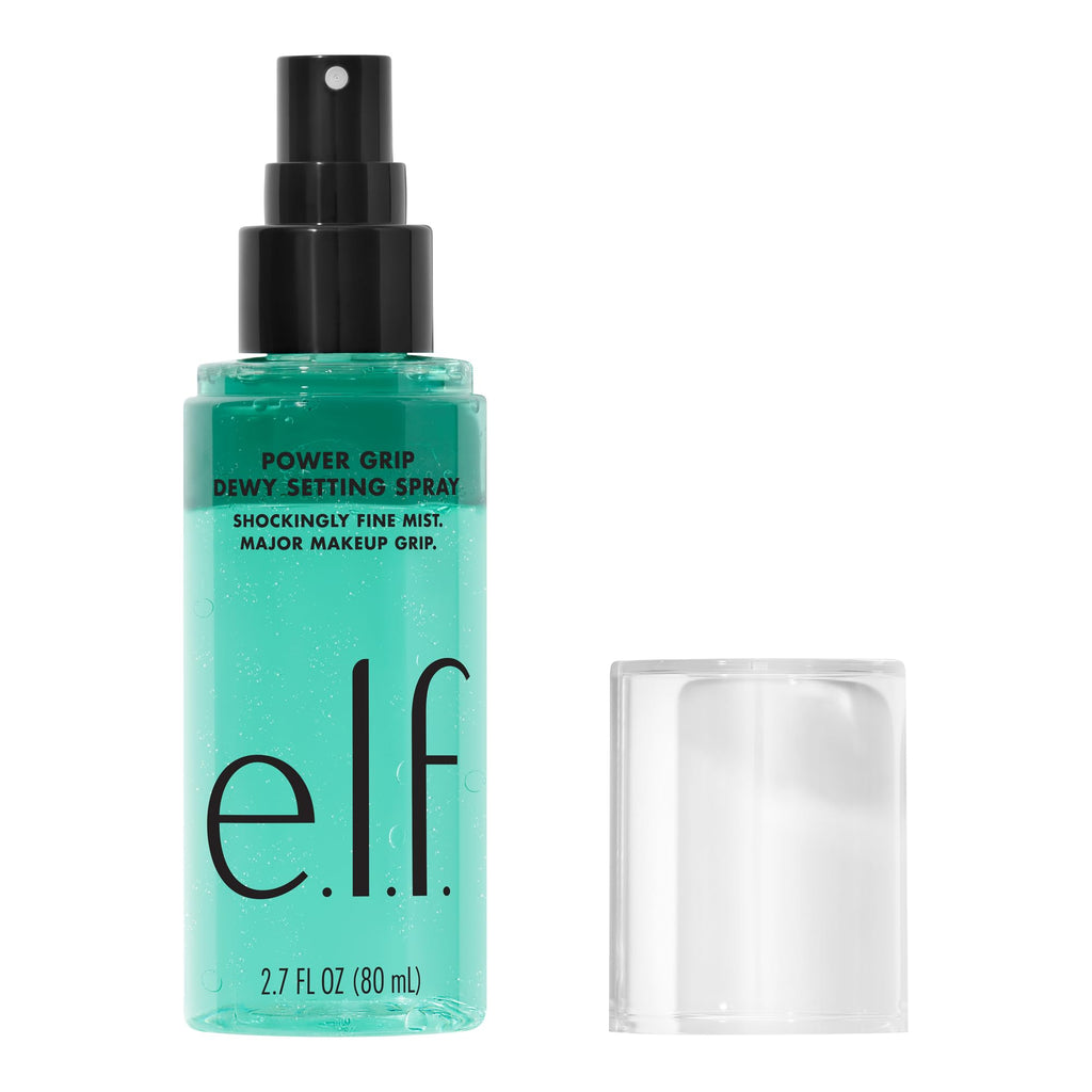 e.l.f. Power Grip Rosé Setting Spray, Bright & Glassy Finish, Pearl Powder