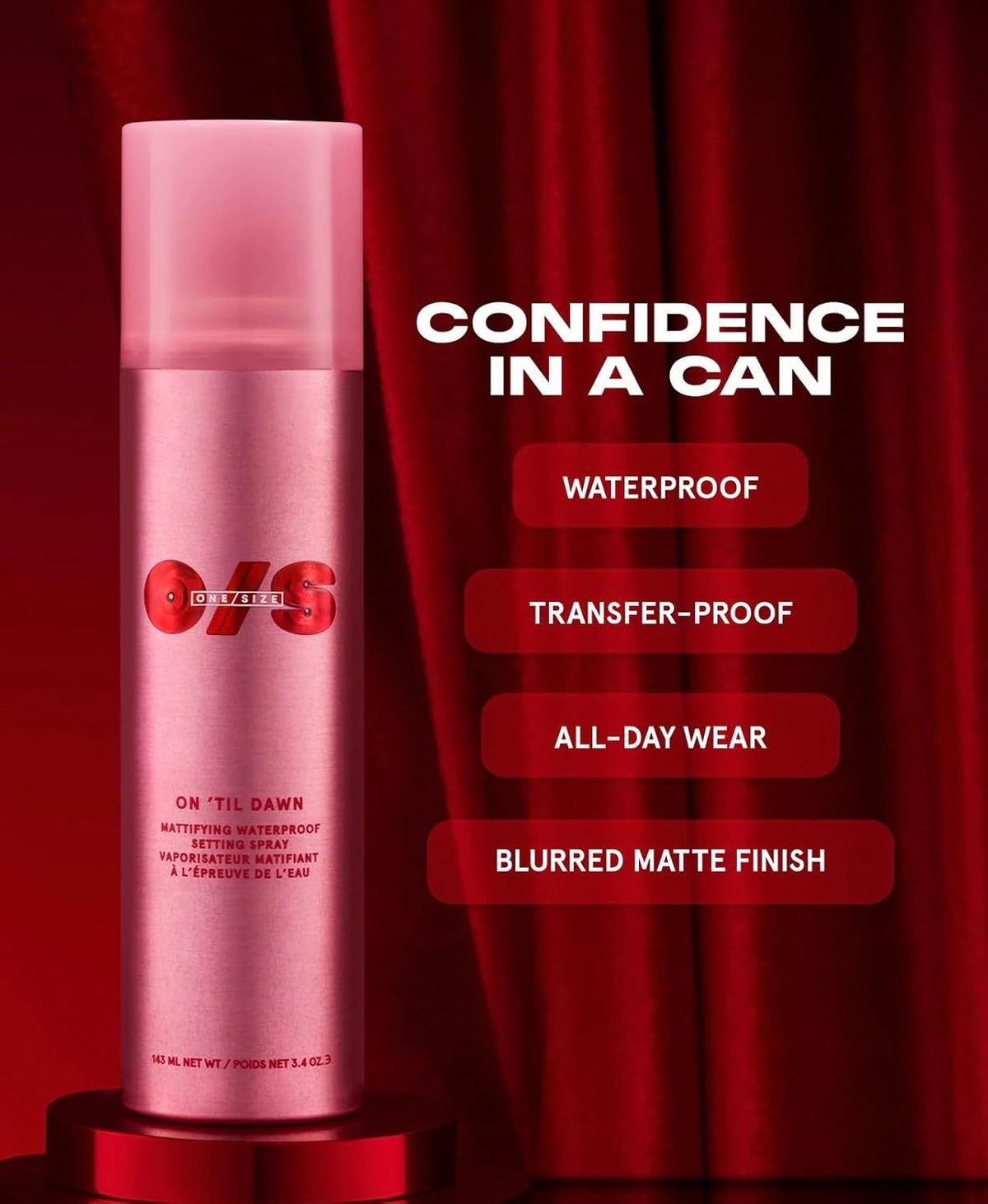 One Size On 'Til Dawn Mattifying Waterproof Setting Spray 3.4 oz / 143 mL