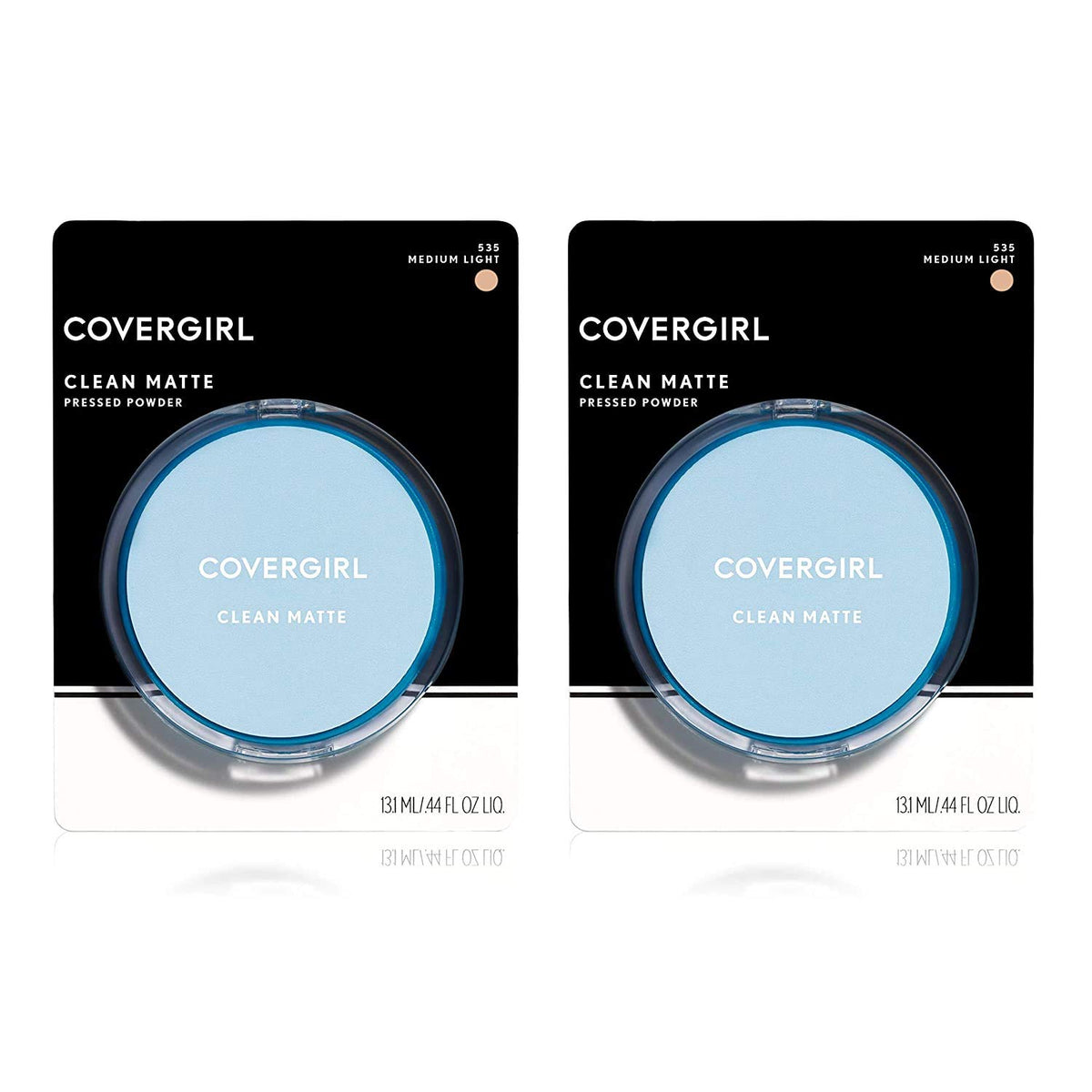 COVERGIRL Clean Matte Pressed Powder, Medium Light 535, 0.35 Oz, Pack of 1 (Packaging May Vary)