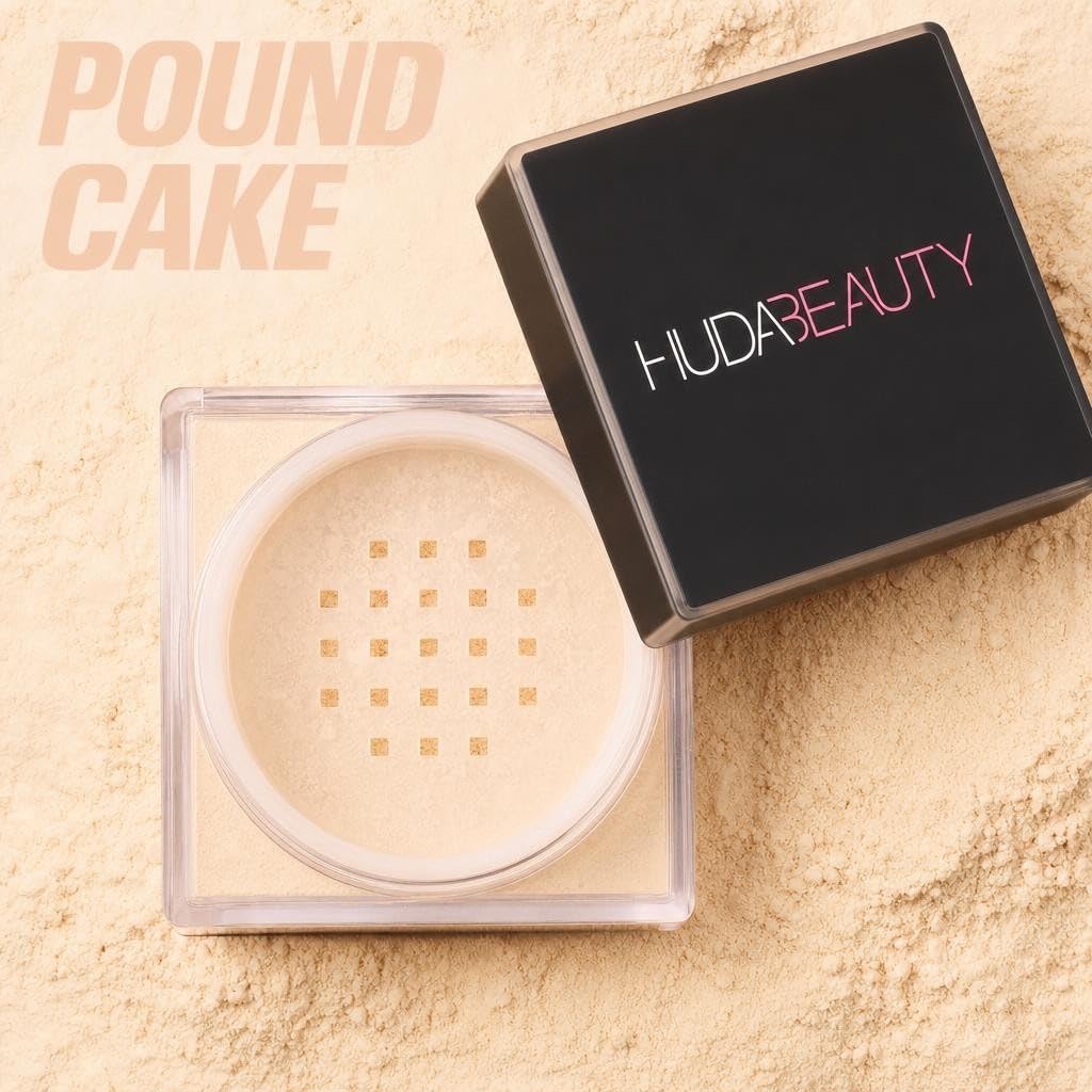 Huda Easy Bake Fragrance Free Loose Baking & Setting Powder - Pound Cake (Fair, Light, Medium, and Tan Skin Tones) - 0.71 oz / 20 g