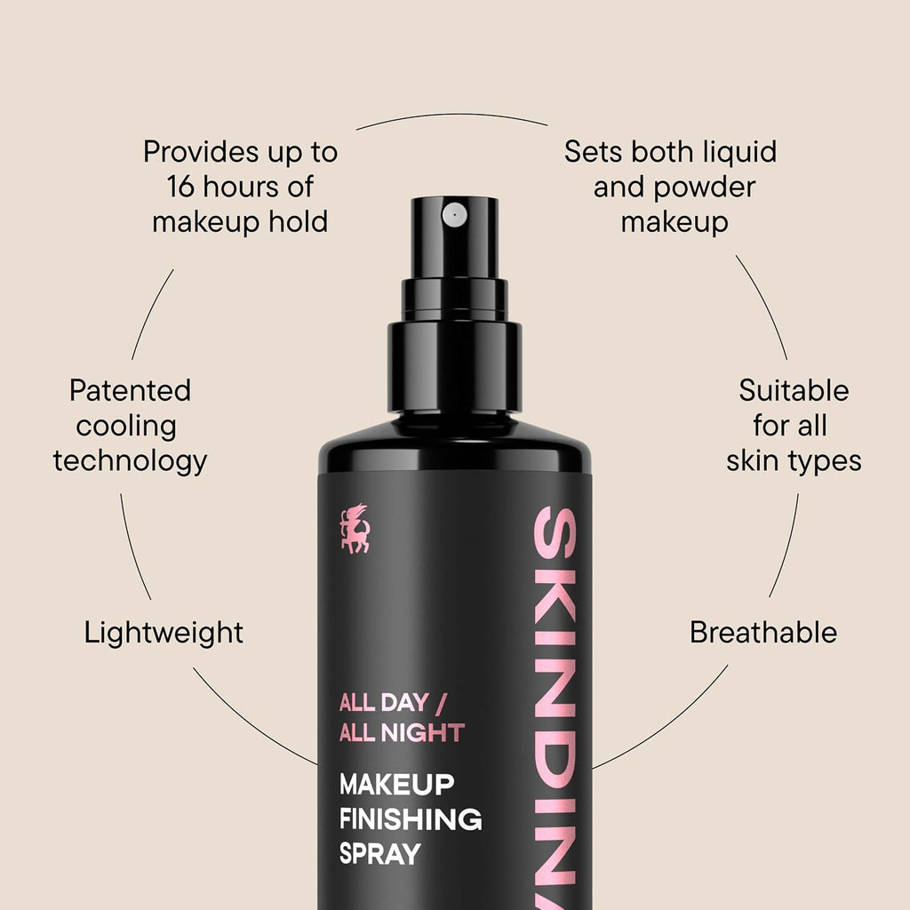 Skindinavia All Day/All Night Makeup Setting Spray, 2 oz, Up to 16+ Hours