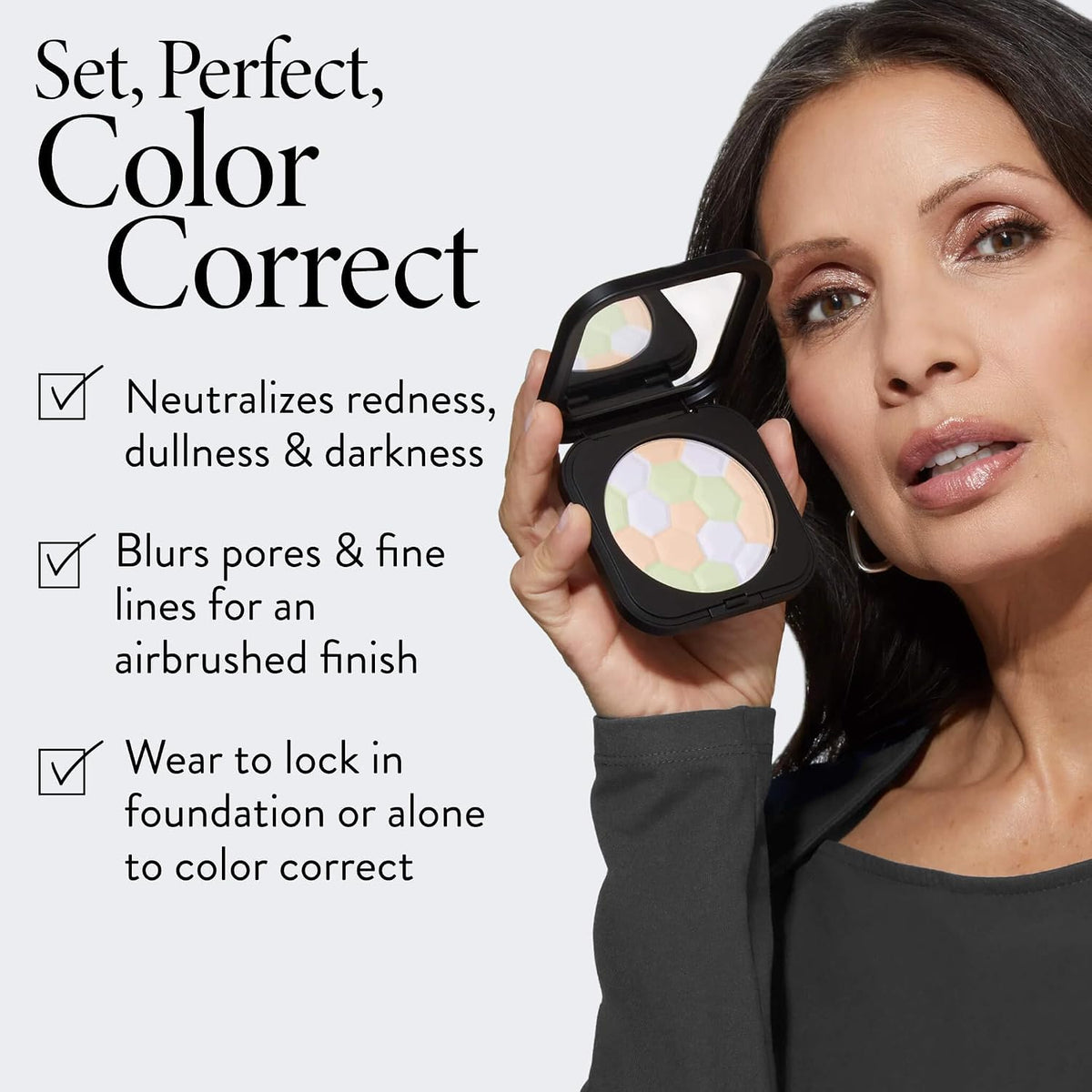 LAURA GELLER NEW YORK Filter Finish Pressed Neutralizing Setting Powder, Color Correcting For Even Tone, Universal