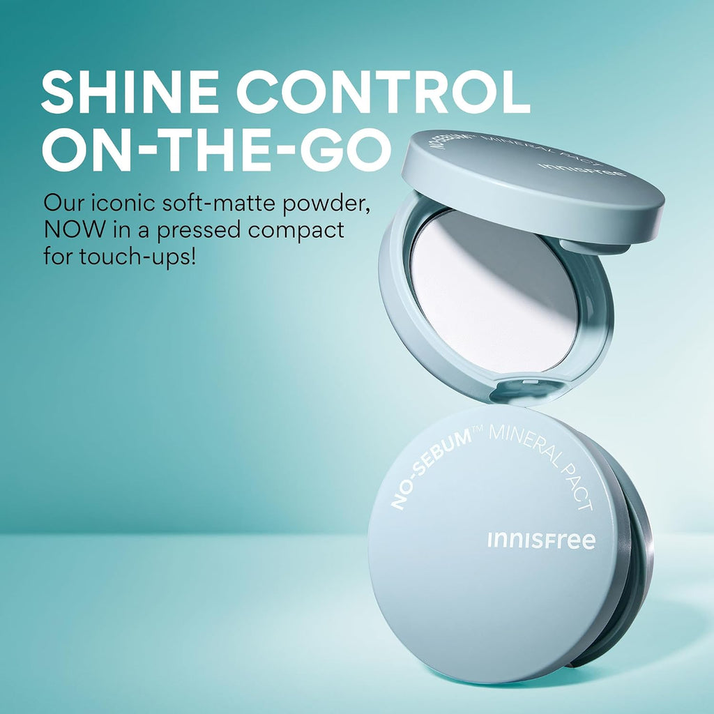 innisfree No Sebum Matte Mineral Powder | Korean Loose Setting Powder for Oil & Shine Control | Blurs Fine Lines & Imperfections | Lightweight, Natural Finish | Available In Jumbo & Pressed Powder