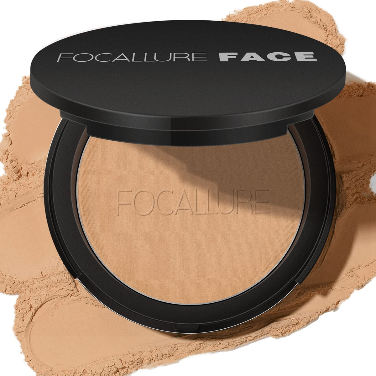FOCALLURE Flawless Pressed Powder - Shine Control & Pore Blurring, Sand