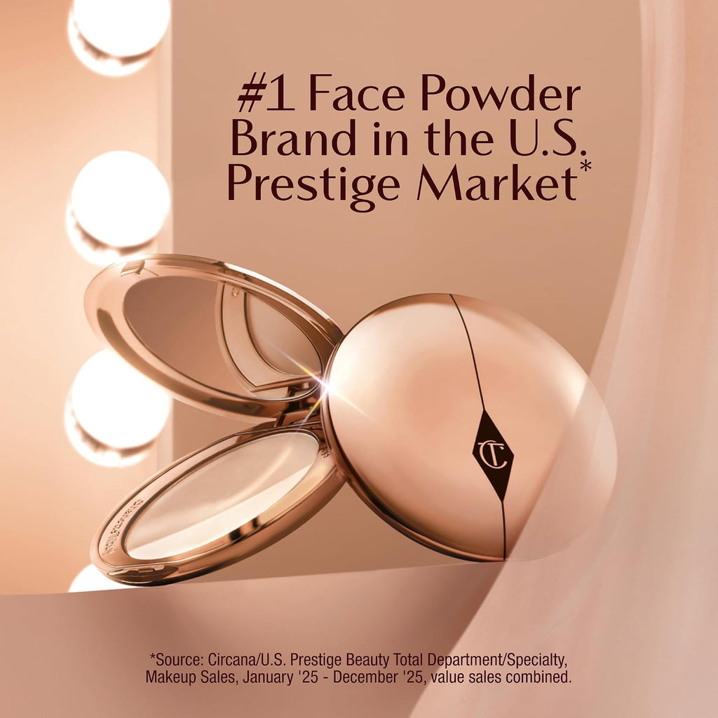 Charlotte Tilbury Airbrush Flawless Finish Setting Powder - Pore-Blurring Pressed Powder for Face Makeup to Minimize Shine with a Soft-Focus Finish