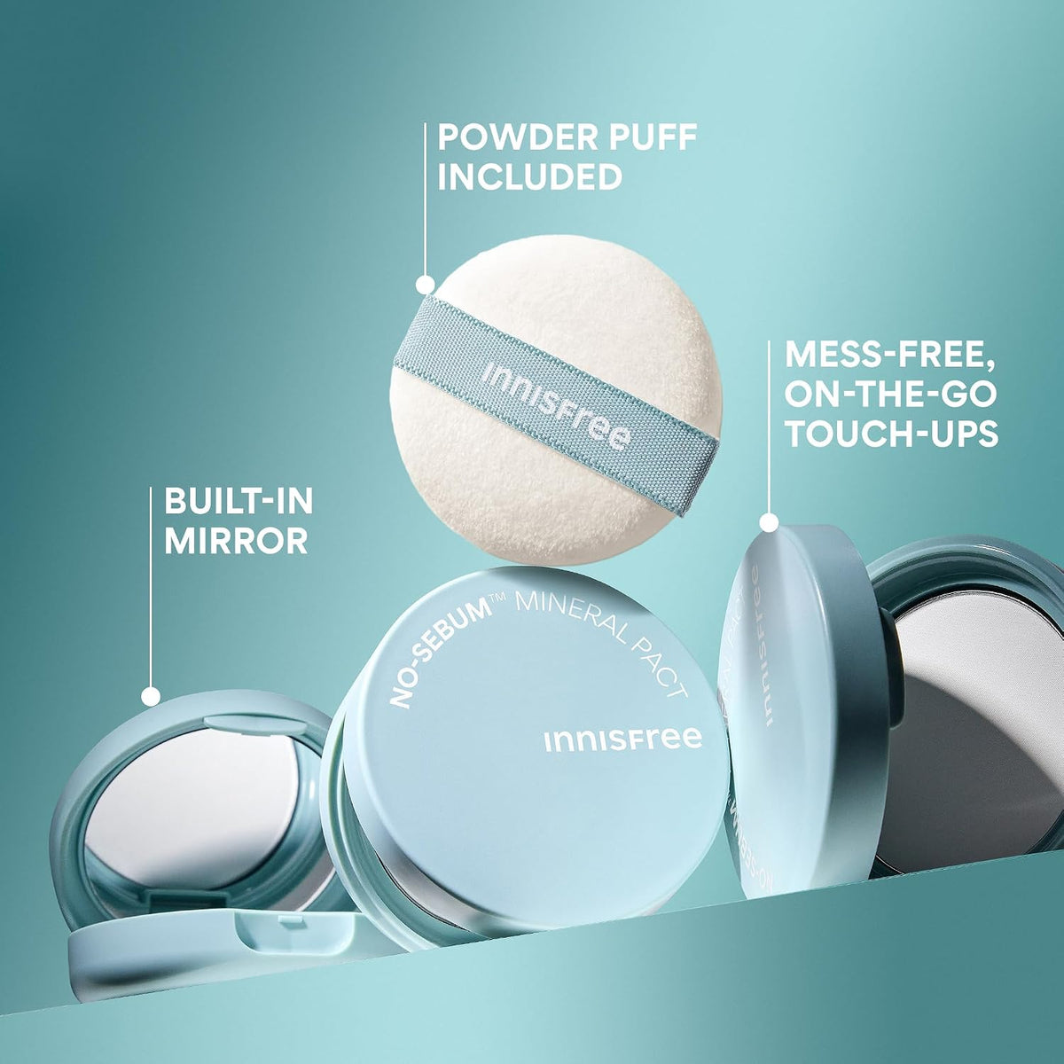 innisfree No Sebum Matte Mineral Powder | Korean Loose Setting Powder for Oil & Shine Control | Blurs Fine Lines & Imperfections | Lightweight, Natural Finish | Available In Jumbo & Pressed Powder