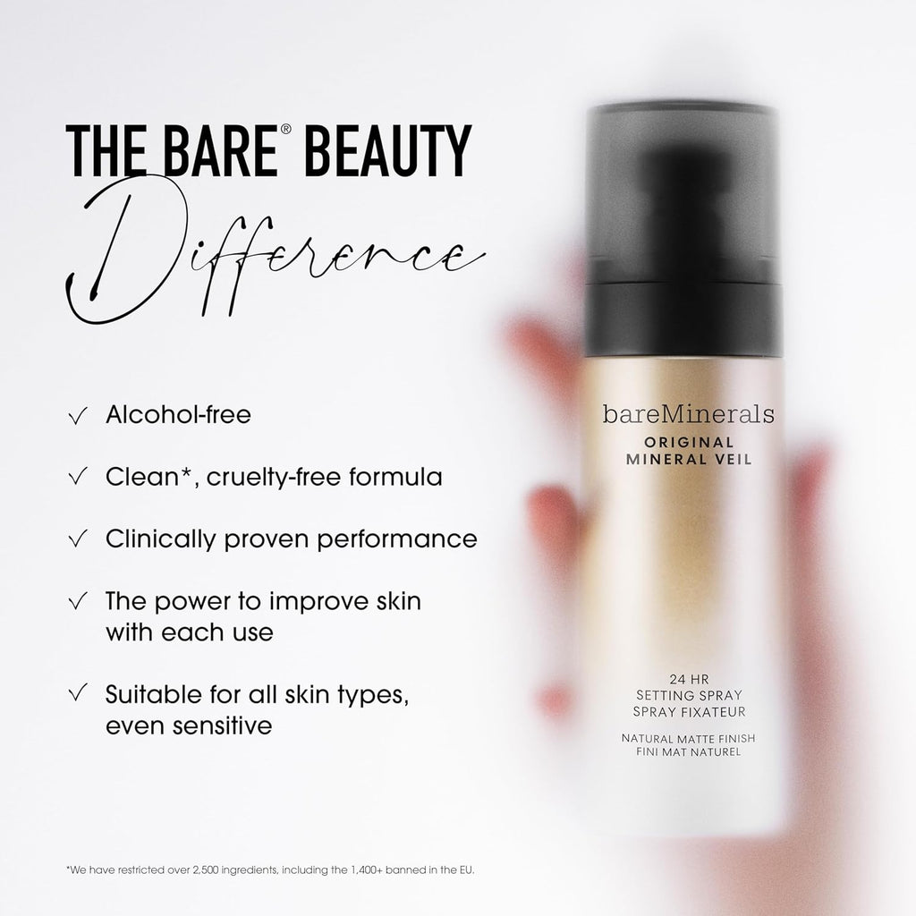 bareMinerals Original Mineral Veil Matte Setting Spray, 3.4 Fl Oz