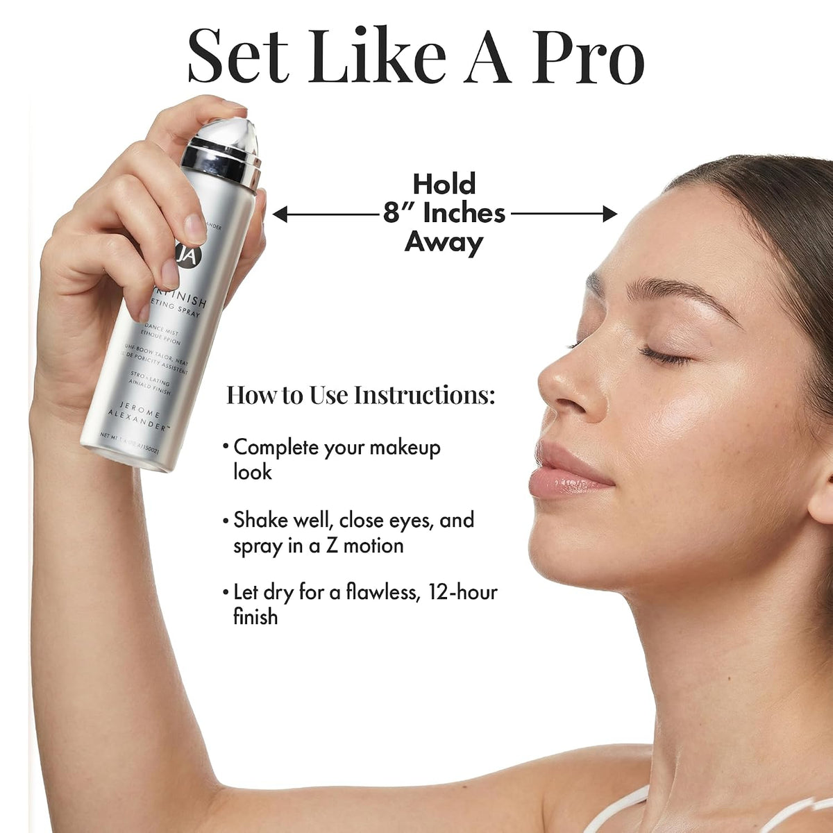 Jerome Alexander MagicMinerals AirFinish Setting Spray, Long-lasting Finishing Spray, Weightless-feel, Flawless, Matte Coverage