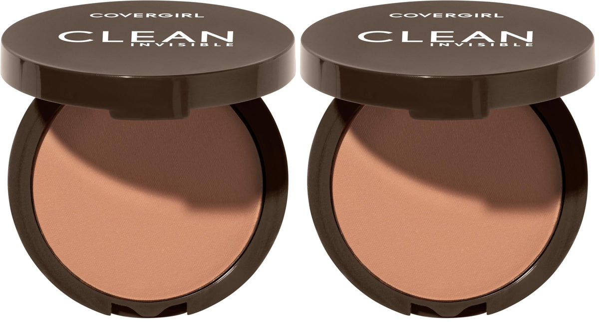 Covergirl Clean Invisible Pressed Powder, Lightweight, Breathable, Vegan Formula, Creamy Natural 120, 0.38oz