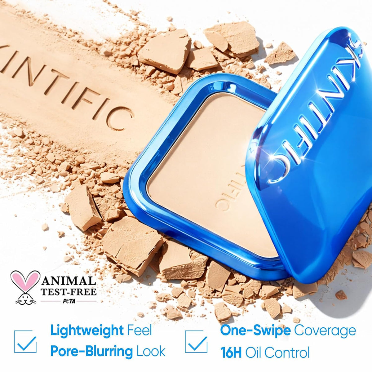 SKINTIFIC Ultra Cover Powder Foundation For Oily Skin 02 Ivory