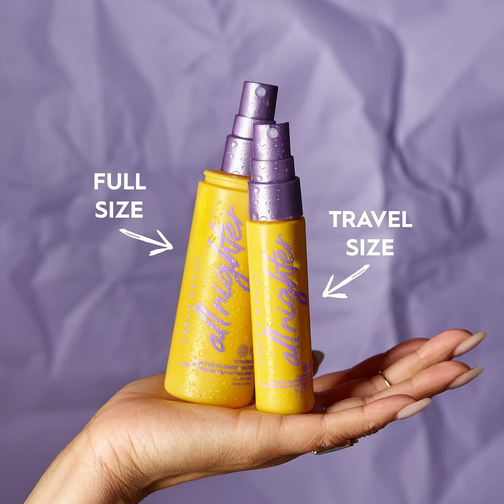 Urban Decay All Nighter Vitamin C Hydrating Makeup Setting Spray for Face, Transfer-Resistant, Waterproof, 16 HR Wear, with Vitamin C & Cactus Flower Water, Illuminated Finish, for Dry Skin, Vegan