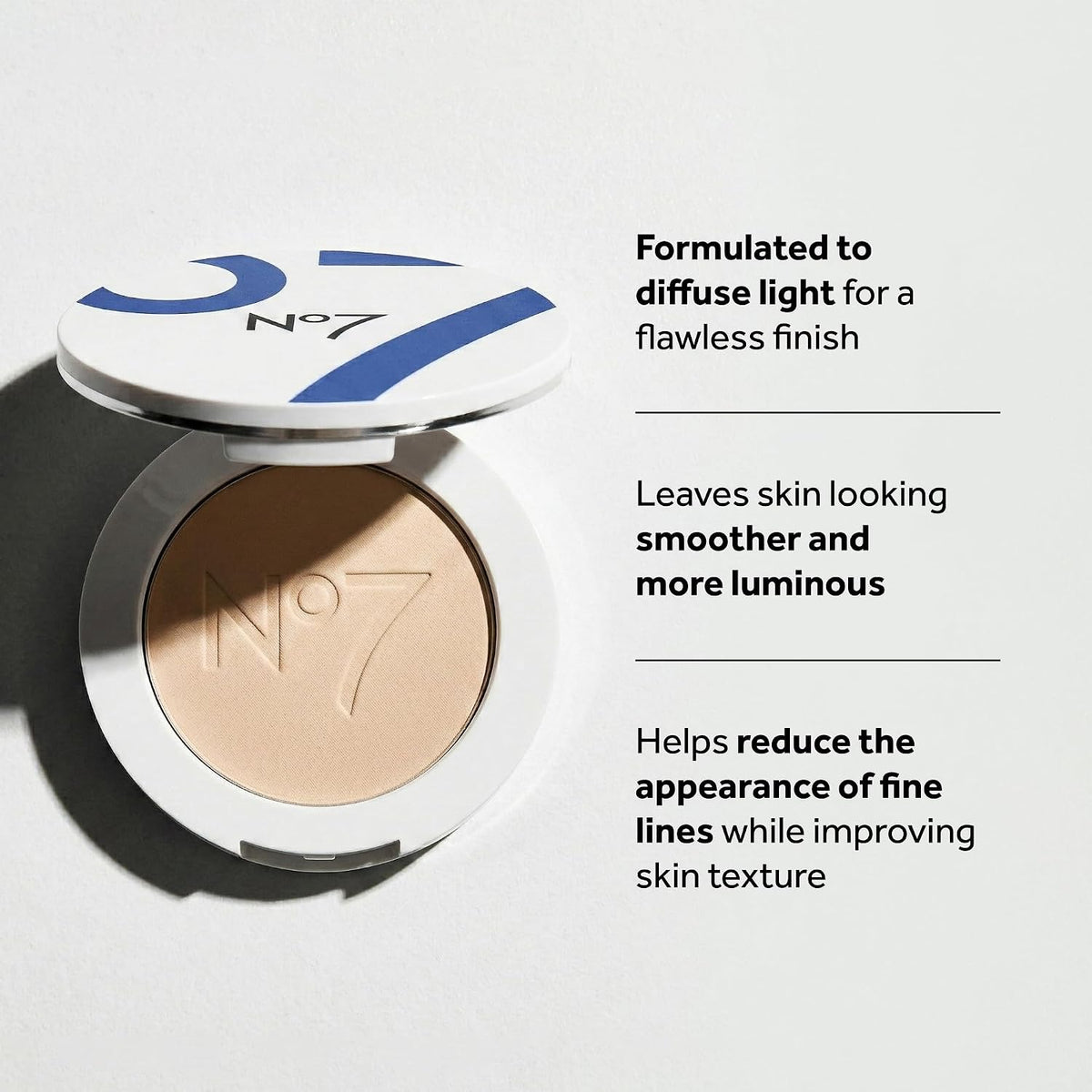 No7 Lift & Luminate Triple Action Face Powder, Light, 10g