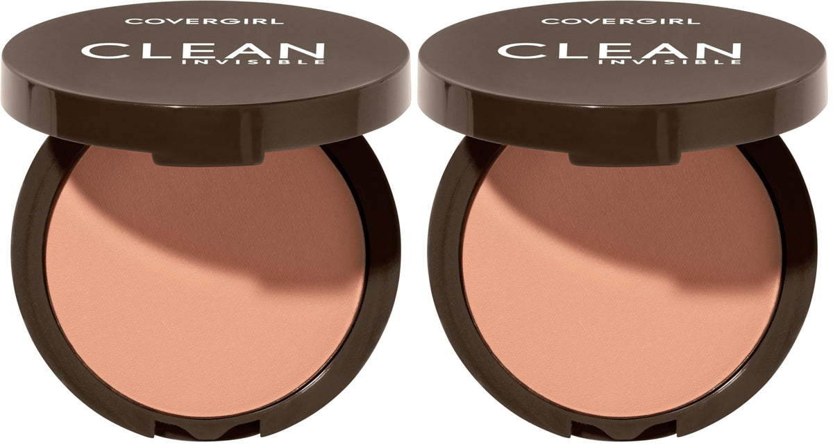 Covergirl Clean Invisible Pressed Powder, Lightweight, Breathable, Vegan Formula, Creamy Natural 120, 0.38oz