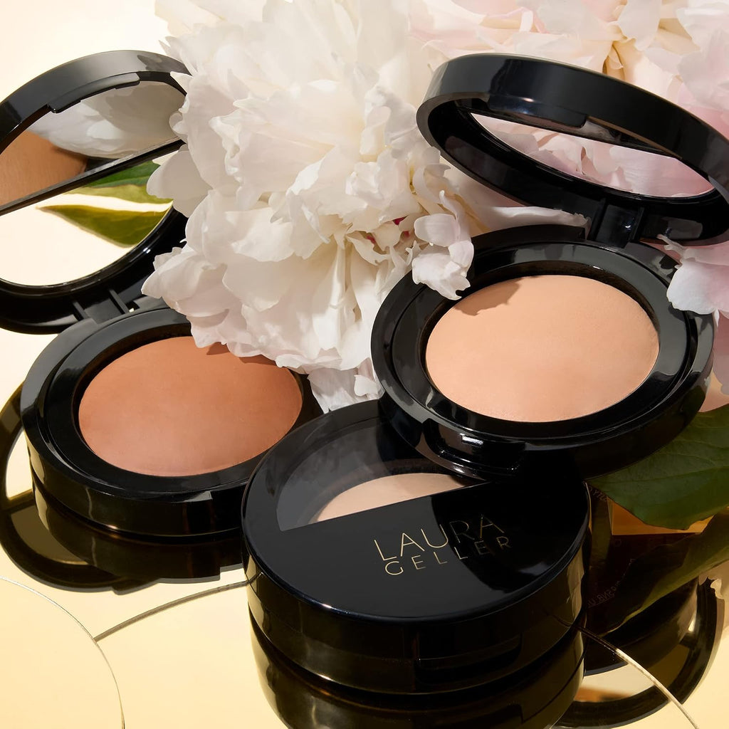 LAURA GELLER NEW YORK Baked Blurring + Setting Powder, Translucent Makeup Setting Powder For Soft-Focus Finish, Minimize Fine Lines and Pores, Light/Medium