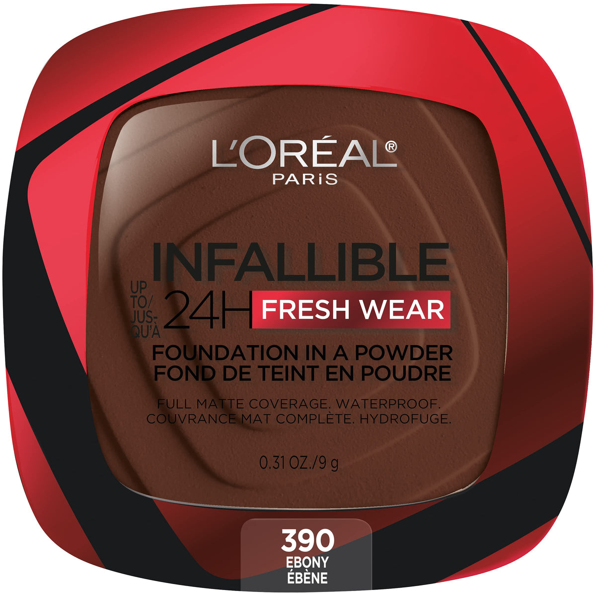 L'Oreal Paris Makeup Infallible Fresh Wear Foundation in a Powder, Up to 24H Wear, Waterproof, Porcelain, 0.31 oz. (Packaging May Vary)