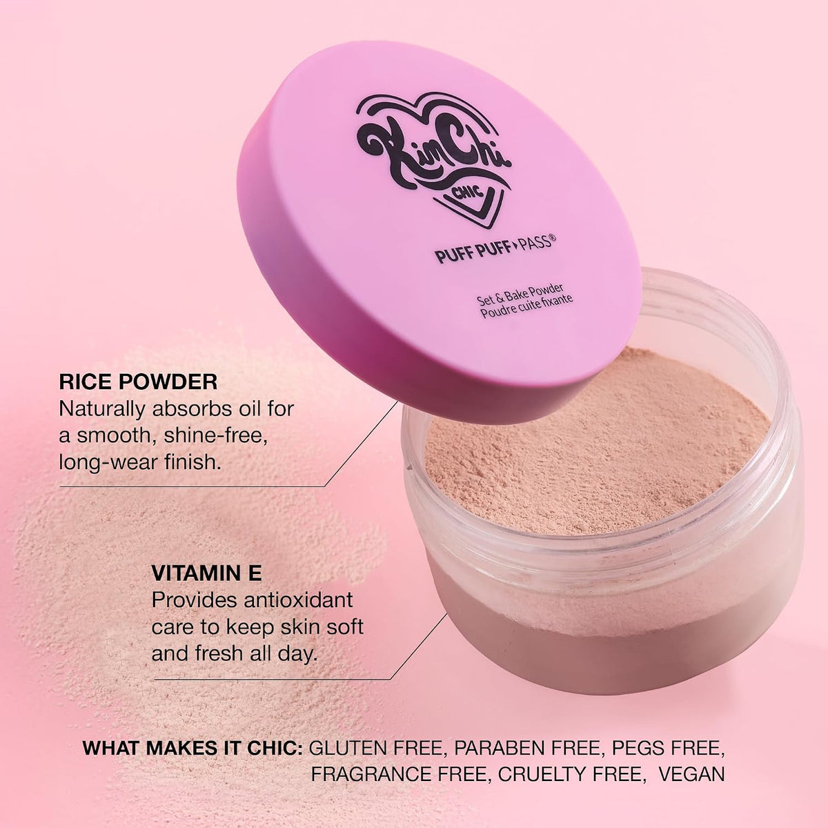 KimChiChic Beauty Puff Puff Pass Set & Bake Loose Setting Powder Makeup