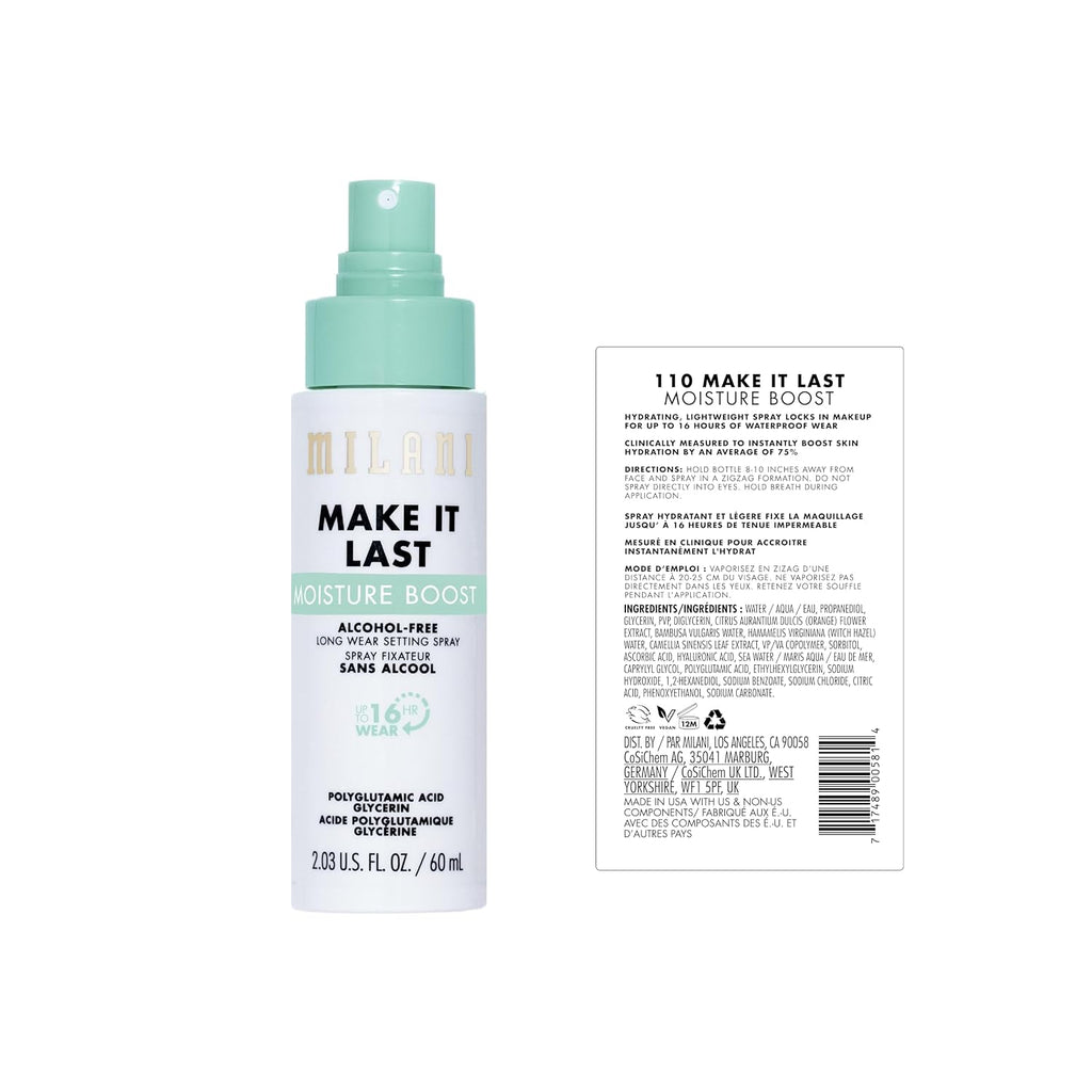 Milani Make It Last Moisture Boost Makeup Setting Spray - Alcohol Free
