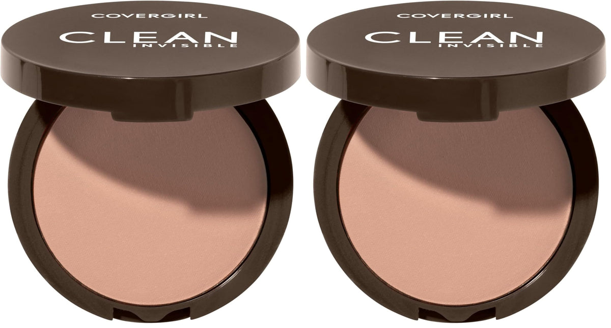 Covergirl Clean Invisible Pressed Powder, Lightweight, Breathable, Vegan Formula, Creamy Natural 120, 0.38oz