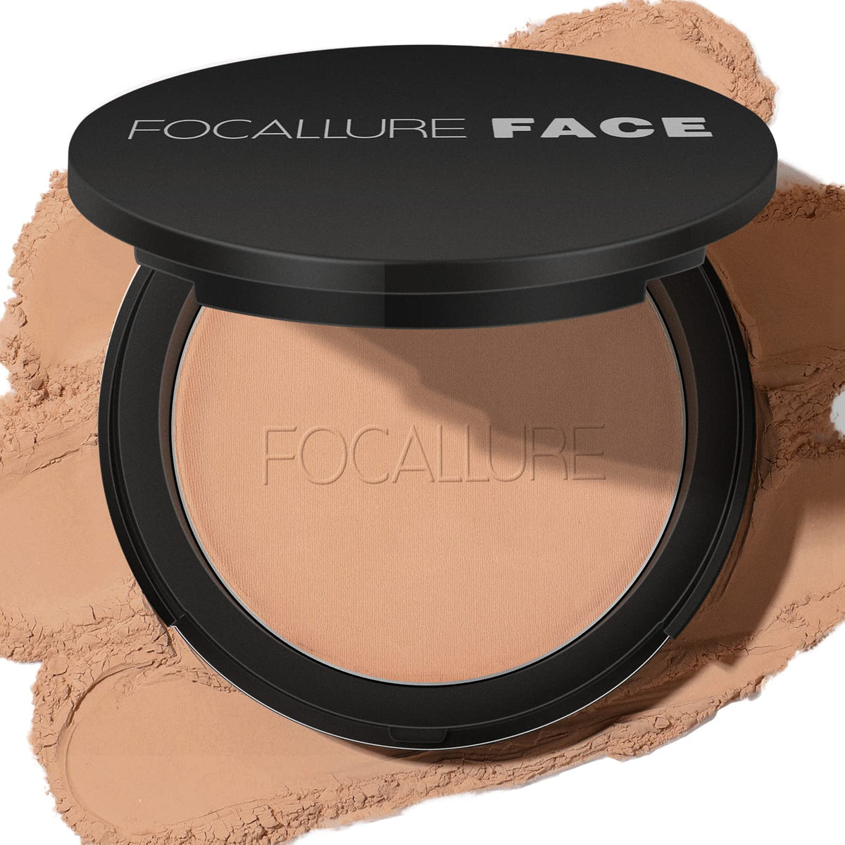 FOCALLURE Flawless Pressed Powder - Shine Control & Pore Blurring, Sand
