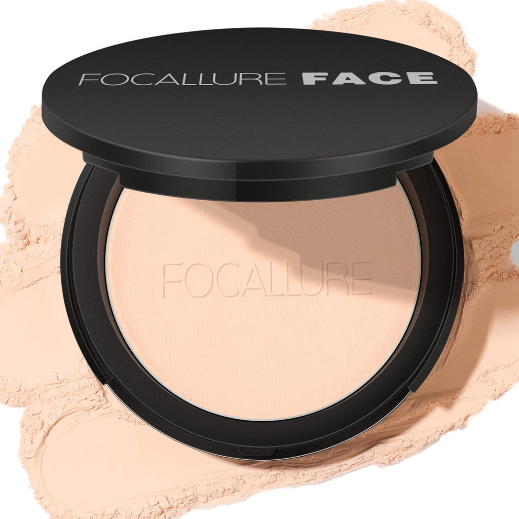 FOCALLURE Flawless Pressed Powder - Shine Control & Pore Blurring, Sand