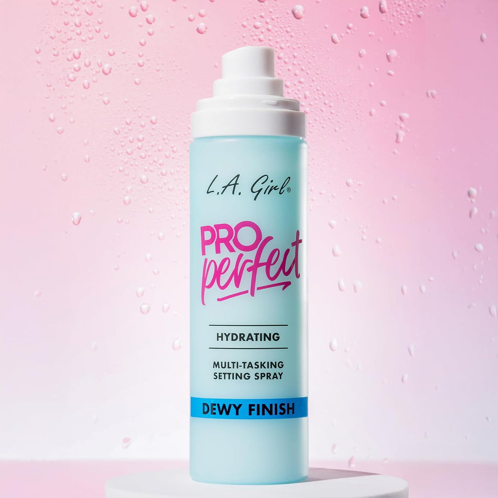 L.A. Girl Cosmetics PRO Perfect Setting Spray, Dewy Finish, Alcohol-Free, Birch Sap + Water Base, Micro Mist Formula, Hydrating, Pore-Blurring, Fragrance-Free GFS300