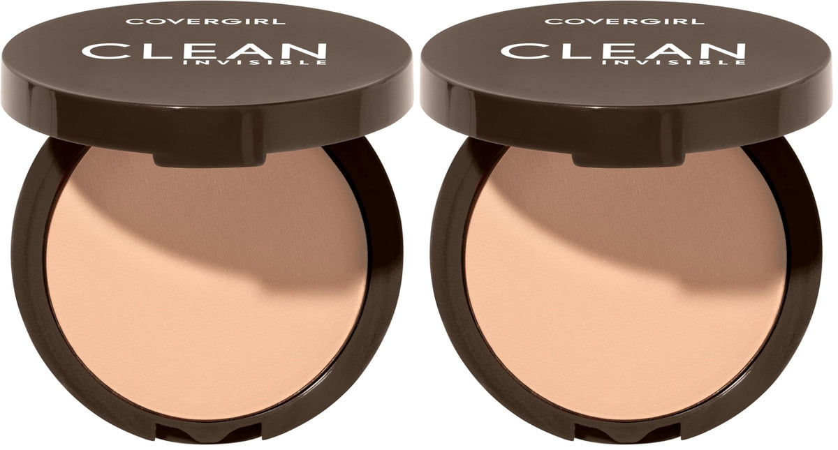 Covergirl Clean Invisible Pressed Powder, Lightweight, Breathable, Vegan Formula, 130 - Classic Beige, 0.38oz