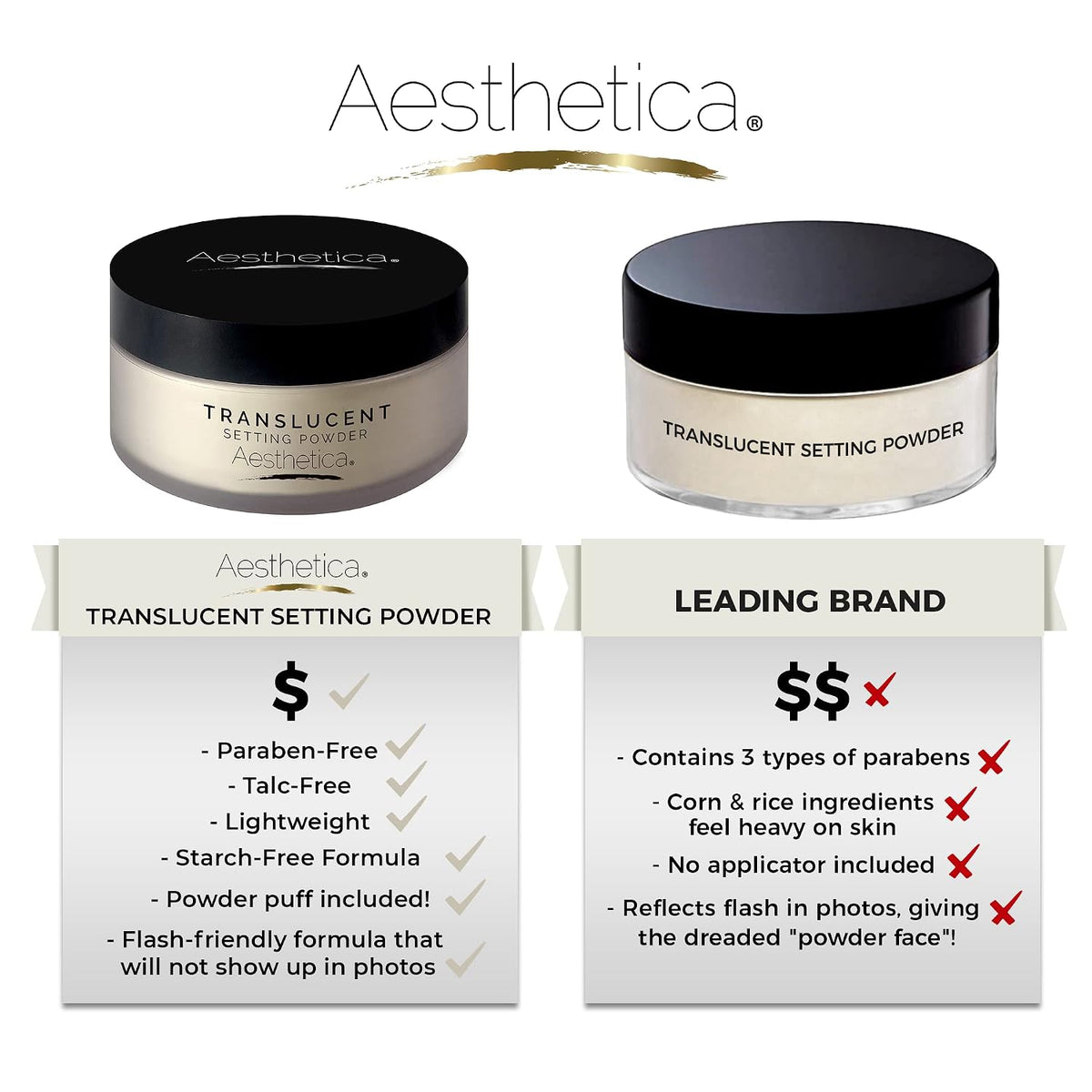 Aesthetica Translucent Setting Powder Matte Finishing Makeup Loose Setting