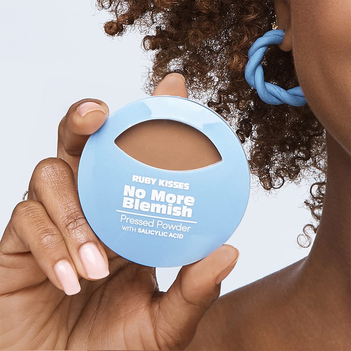 Ruby Kisses No More Blemish Face Powder with Salicylic Acid Korean Makeup Matte Finish Full Coverage Pressed Powder (Toffee)