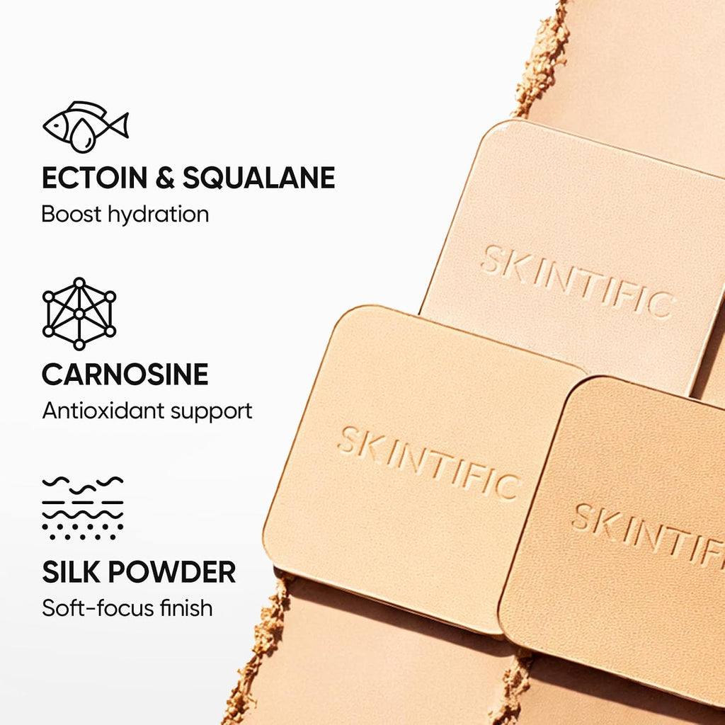 SKINTIFIC Ultra Cover Powder Foundation For Oily Skin 02 Ivory