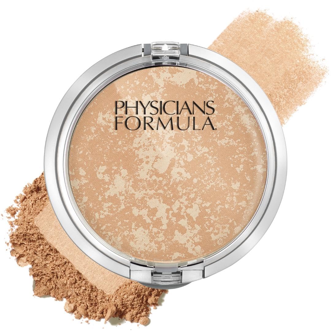 Physicians Formula Mineral Wear Talc-Free Airbrushing Pressed Powder, Full Coverage Mineral Face Powder for Sensitive Skin – Creamy Natural