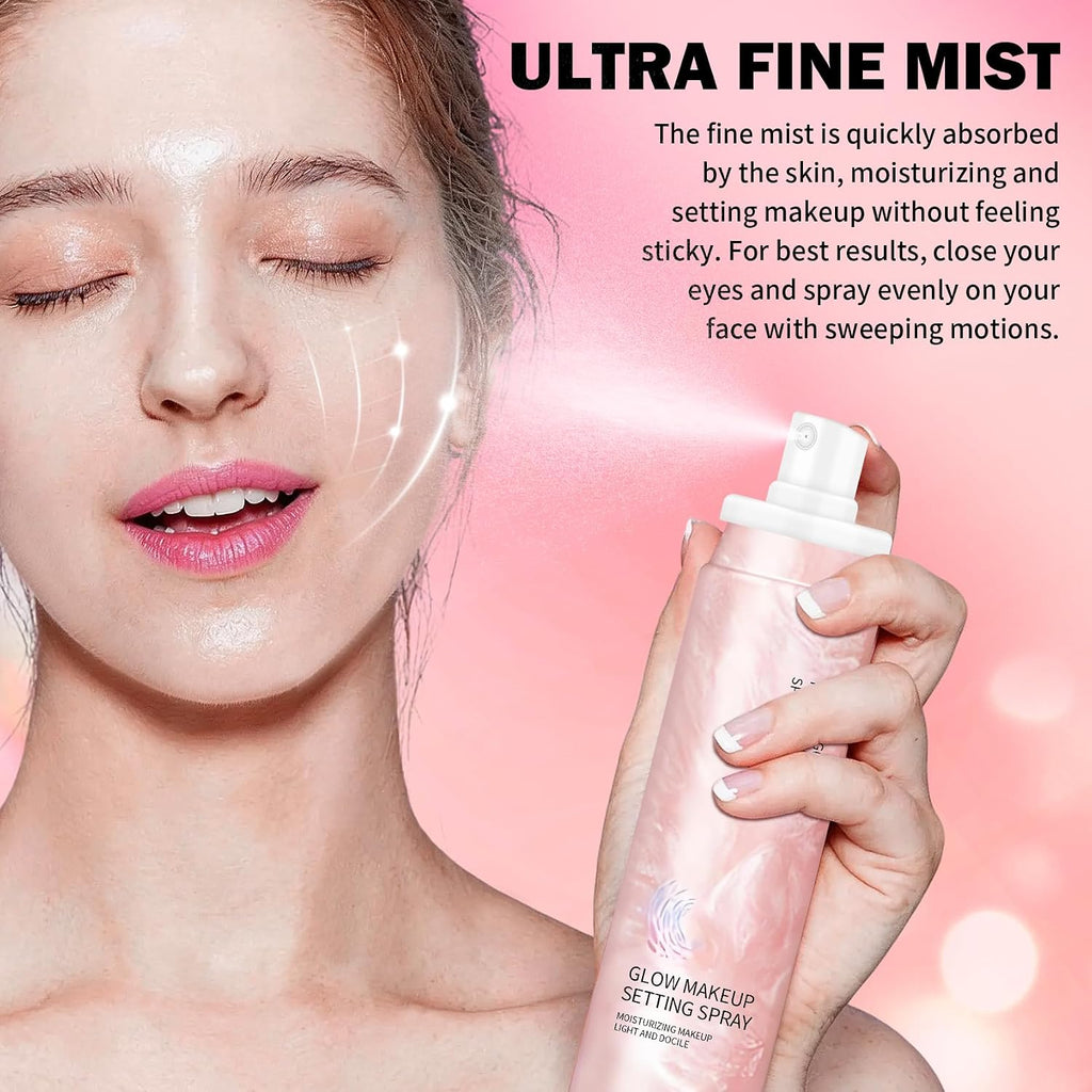 Glow Makeup Setting Spray, Shimmer Dewy Finish, Ultra-Fine 4 Fl Oz