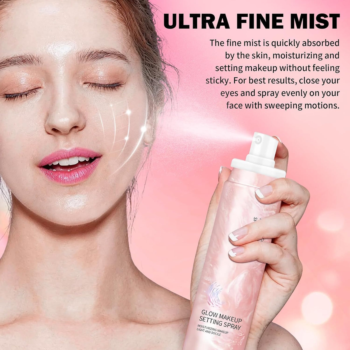 Glow Makeup Setting Spray, Shimmer Dewy Finish, Ultra-Fine 4 Fl Oz