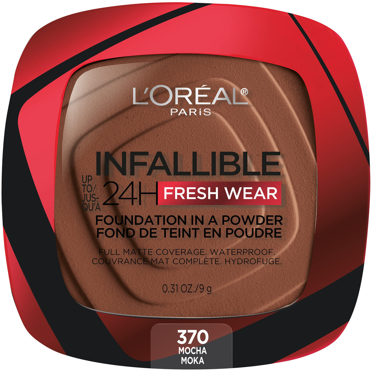 L'Oreal Paris Makeup Infallible Fresh Wear Foundation in a Powder, Up to 24H Wear, Waterproof, Porcelain, 0.31 oz. (Packaging May Vary)