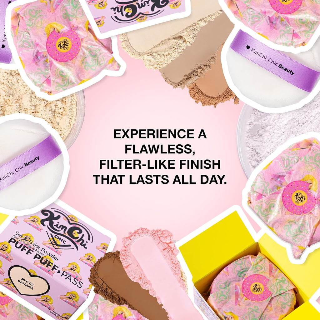 KimChiChic Beauty Puff Puff Pass Set & Bake Loose Setting Powder Makeup